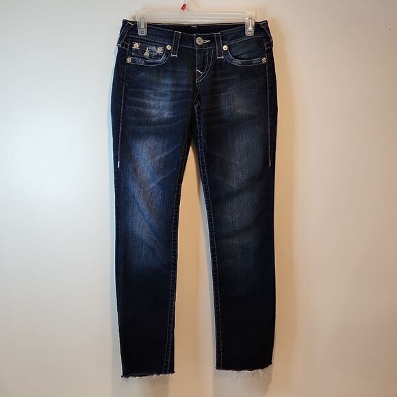 True Religion Jeans Women's Sz 25 Section Skinny Pocket Flap Dark Wash Denim - Picture 8 of 14